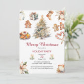 Feestelijk Waterverf Kerstfeest Kaart (Staand voorkant)