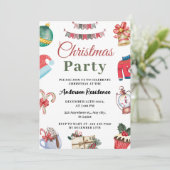 Feestelijk Waterverf Kerstfeest Kaart (Staand voorkant)