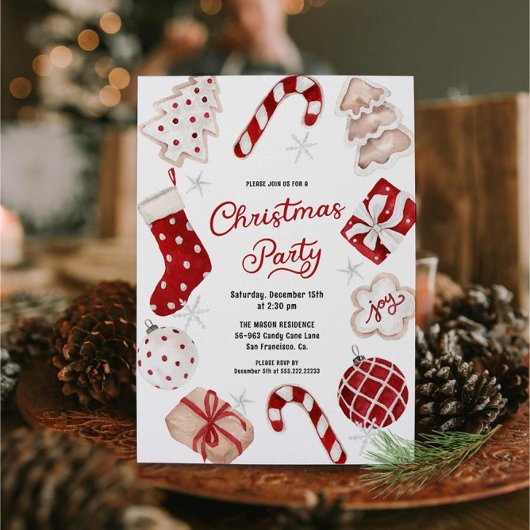 Feestelijk Waterverf Kerstfeest Kaart