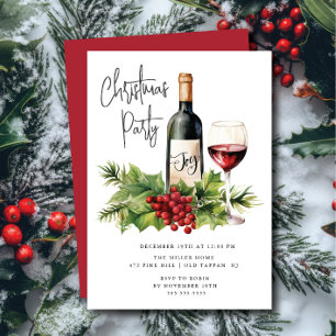 Feestelijk Wijn Kerstmis Cocktail Party Kaart