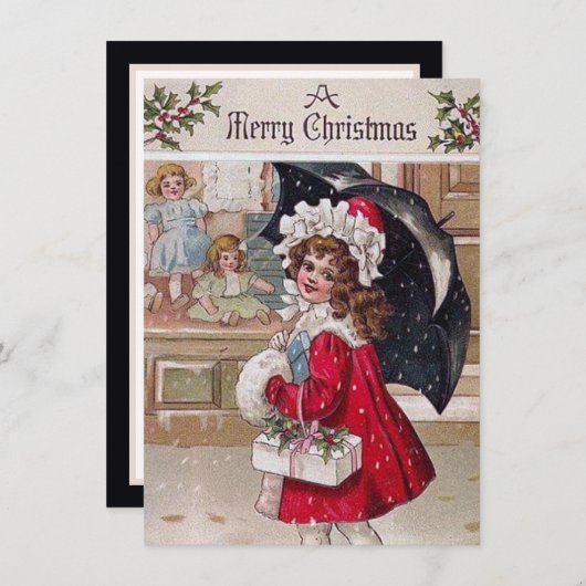 feestelijk  winkelmeisje voegt gevoel toe notitiekaartje (Voorkant / Achterkant)