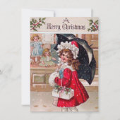 feestelijk  winkelmeisje voegt gevoel toe notitiekaartje (Voorkant)