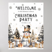 Feestelijk Winter Kerstfeest Welkomstbord Poster (Voorkant)