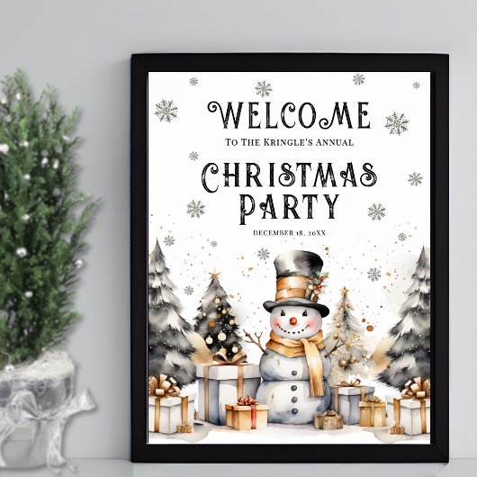 Feestelijk Winter Kerstfeest Welkomstbord Poster
