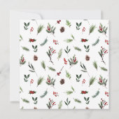 Feestelijk Winter Pine Berry Botanisch Vrijgezelle Kaart (Achterkant)