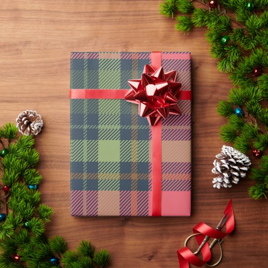 Feestelijk Winter Plaid Kerstpakpapier Donker Cadeaupapier (Feestdagen Geschenken)