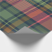 Feestelijk Winter Plaid Kerstpakpapier Donker Cadeaupapier (Hoek)