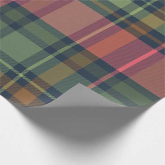 Feestelijk Winter Plaid Kerstpakpapier Donker Cadeaupapier (Hoek)