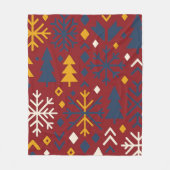 Feestelijk winterbos vet noordse patroon fleece deken (Voorkant)