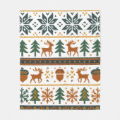 Feestelijk winterbospatroon fleece deken (Voorkant)