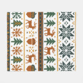 Feestelijk winterbospatroon fleece deken (Voorkant (Horizontaal))