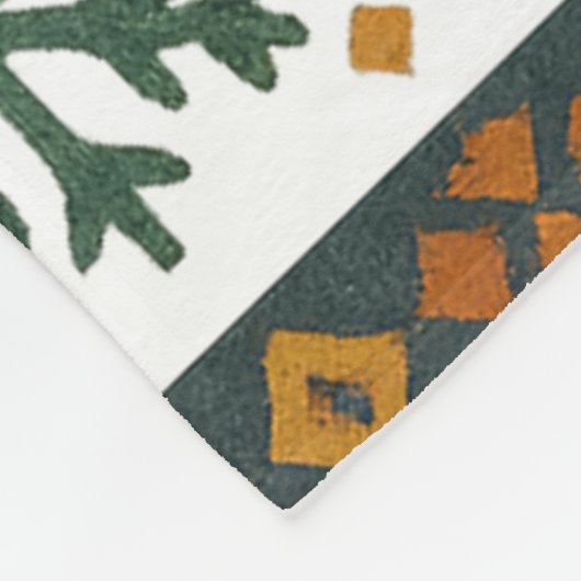 Feestelijk winterbospatroon fleece deken (Hoek)