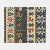 Feestelijk winterbospatroon fleece deken (Voorkant (Horizontaal))
