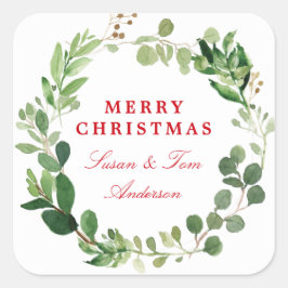 Feestelijk wintergroen | Vakantie Ronde Sticker