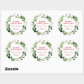 Feestelijk wintergroen | Vakantie Ronde Sticker (Vel)