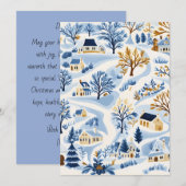 Feestelijk winterlandschap kerstkaart (Voorkant / Achterkant)