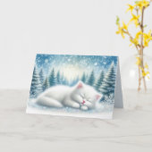 Feestelijk winterlandschap met witte kattenkerst kaart (Gele Bloem)