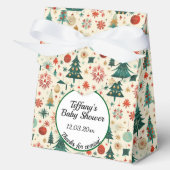 Feestelijk Winterpatroon Baby shower Bedankdoosjes (Voorkant)