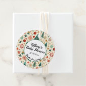 Feestelijk Winterpatroon Baby shower Bedankjes Labels (In situ)