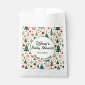 Feestelijk Winterpatroon Baby shower Bedankzakje (Voorkant)