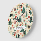 Feestelijk Winterpatroon Baby shower Grote Klok (Hoek)