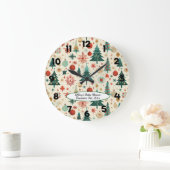 Feestelijk Winterpatroon Baby shower Grote Klok (Huis)