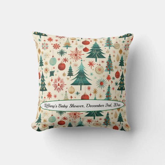 Feestelijk Winterpatroon Baby shower Kussen (Voorkant)