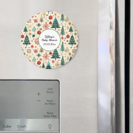 Feestelijk Winterpatroon Baby shower Magneet (Insitu (Koelkast))