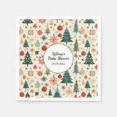 Feestelijk Winterpatroon Baby shower Servet (Voorkant)