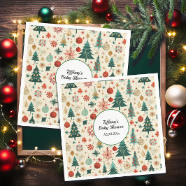 Feestelijk Winterpatroon Baby shower Servet