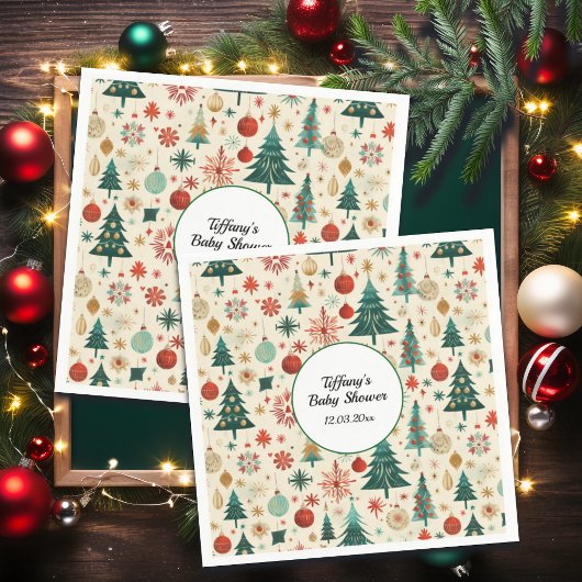 Feestelijk Winterpatroon Baby shower Servet