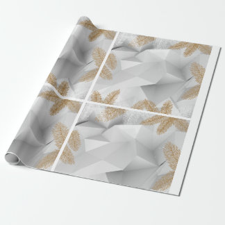 Feestelijk Wit en Gouden Verpakkingsdocument Cadeaupapier