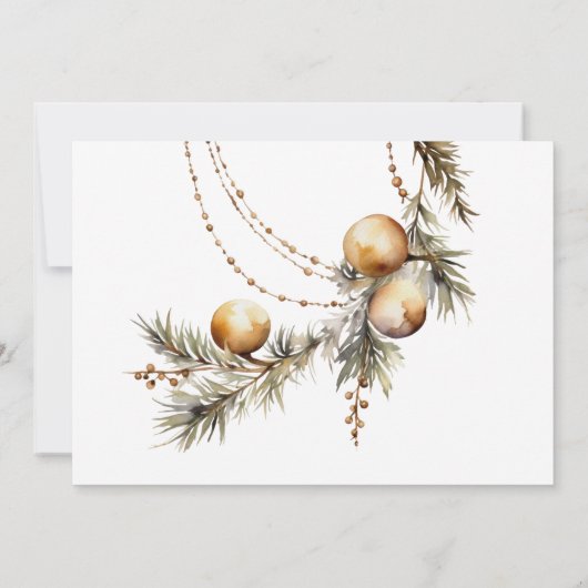 Feestelijk Wit & Goud Kerst Vrijgezellenfeest Kaart (Achterkant)