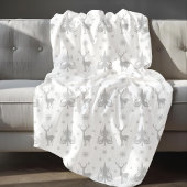 Feestelijk wit kerstpatroon fleece deken