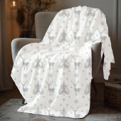 Feestelijk wit kerstpatroon fleece deken