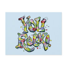 Feestelijk "You Rock!" Briefkaart voor belettering