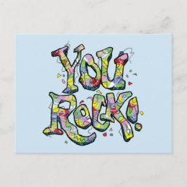 Feestelijk "You Rock!" Briefkaart voor belettering