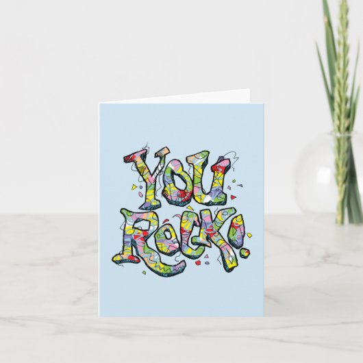 Feestelijk "You Rock!" Kaart van de belettering (Voorkant)