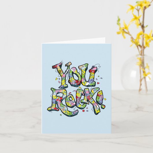Feestelijk "You Rock!" Kaart van de belettering (Gele Bloem)