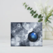 feestelijk zilver en blauw Holiday Corporate Brief Feestdagenkaart (Staand voorkant)