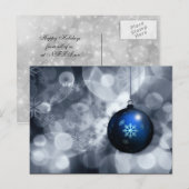 feestelijk zilver en blauw Holiday Corporate Brief Feestdagenkaart (Voorkant / Achterkant)