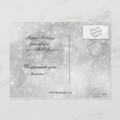 feestelijk zilver en blauw Holiday Corporate Brief Feestdagenkaart (Achterkant)