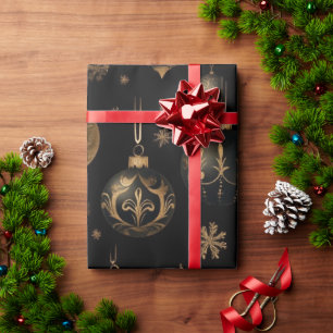 Feestelijk Zwart en Goud Cadeaupapier