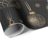 Feestelijk Zwart en Goud Cadeaupapier (Rol Hoek)
