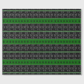 Feestelijk zwart en groen modderdoek inpakpapier (Vlak)