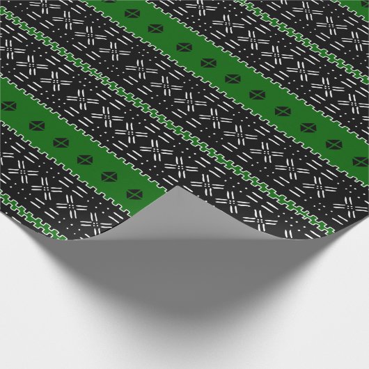 Feestelijk zwart en groen modderdoek inpakpapier (Hoek)
