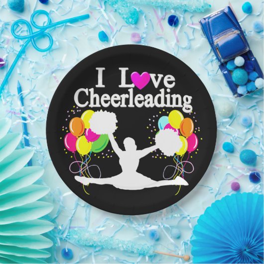 FEESTELIJK ZWART IK HOU VAN CHEERLEADERPAPIER BORD (Feest)