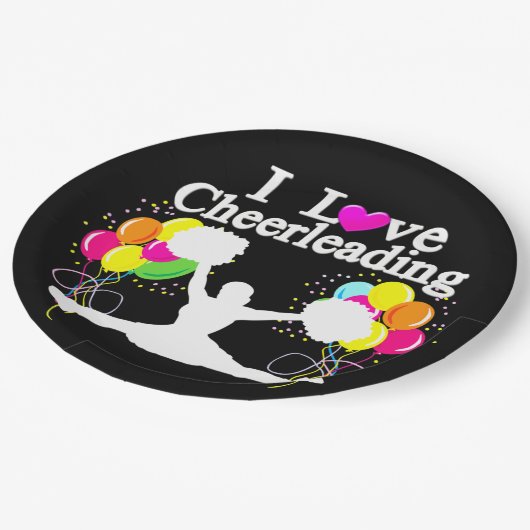 FEESTELIJK ZWART IK HOU VAN CHEERLEADERPAPIER BORD (Gekanteld)