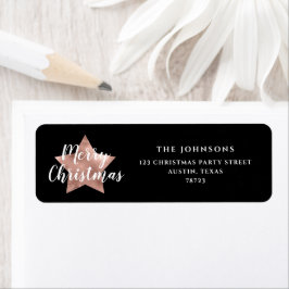 Feestelijk zwart kerst retour adres etiket
