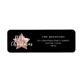 Feestelijk zwart kerst retour adres etiket (Voorkant)